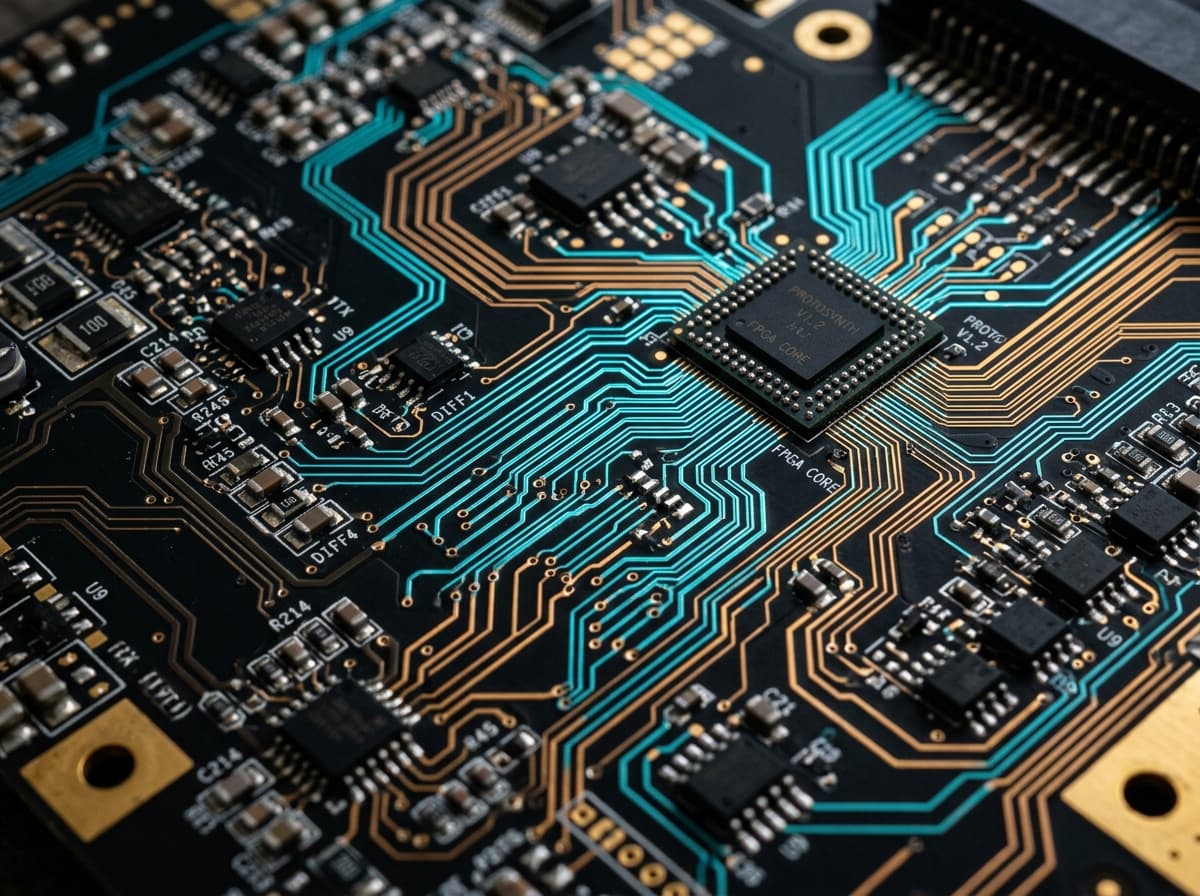 High-density multi-layer PCB layout with impedance routing